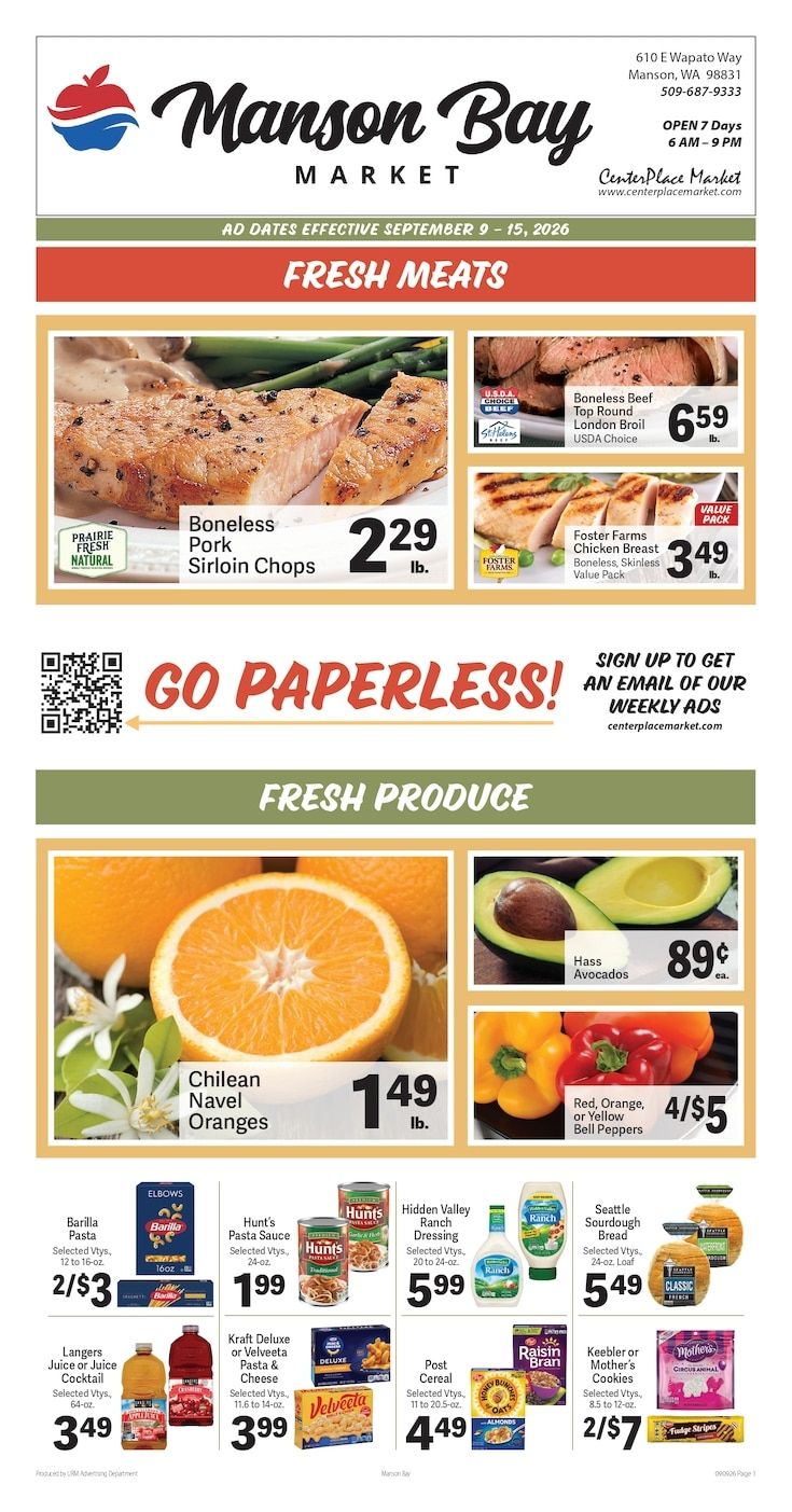 Manson Bay Market Weekly Ad September 9 - 15, 2026