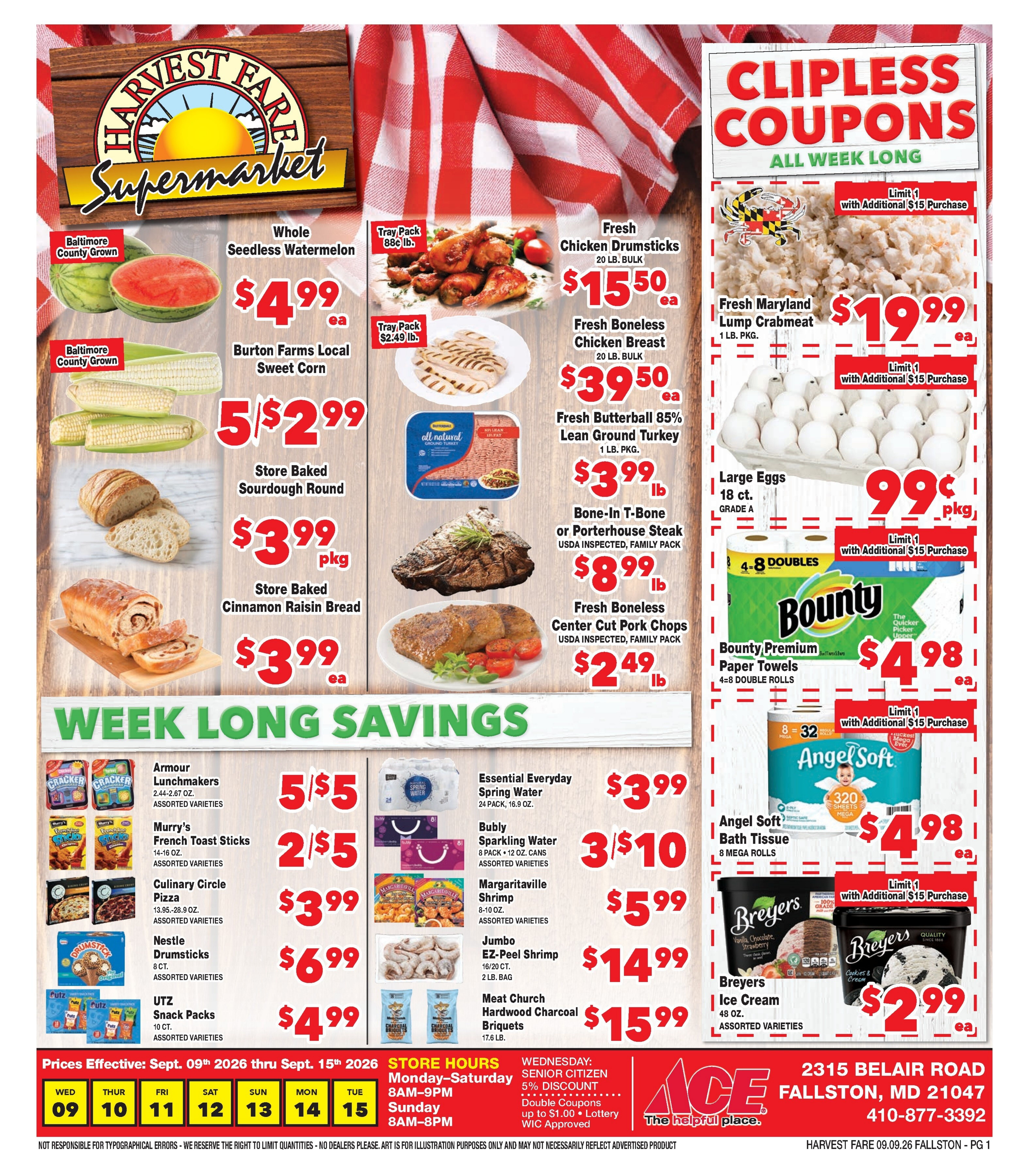 Harvest Fare (Fallston, MD) Weekly Ad September 9 - 15, 2026