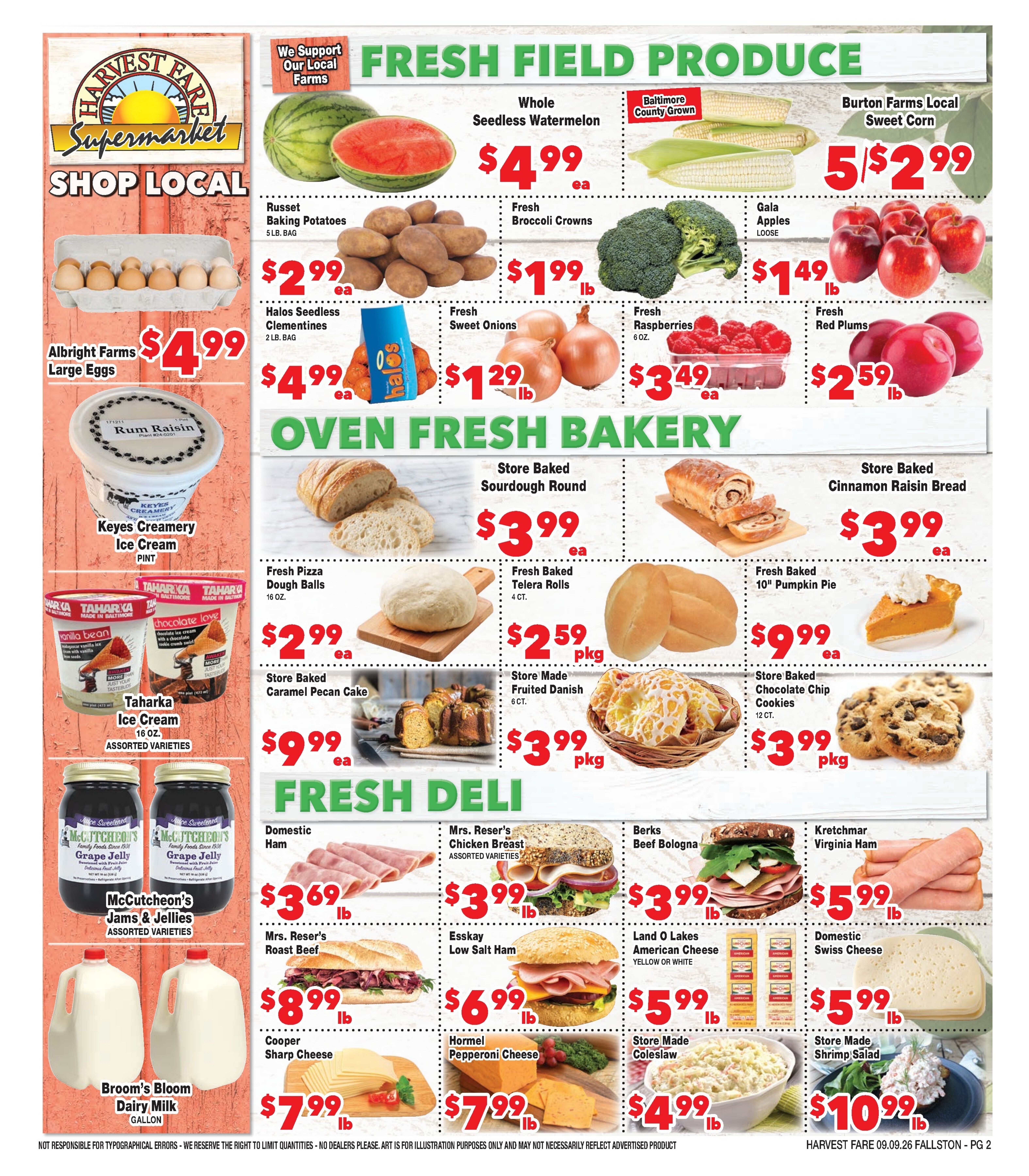 Harvest Fare (Fallston, MD) Weekly Ad September 9 - 15, 2026