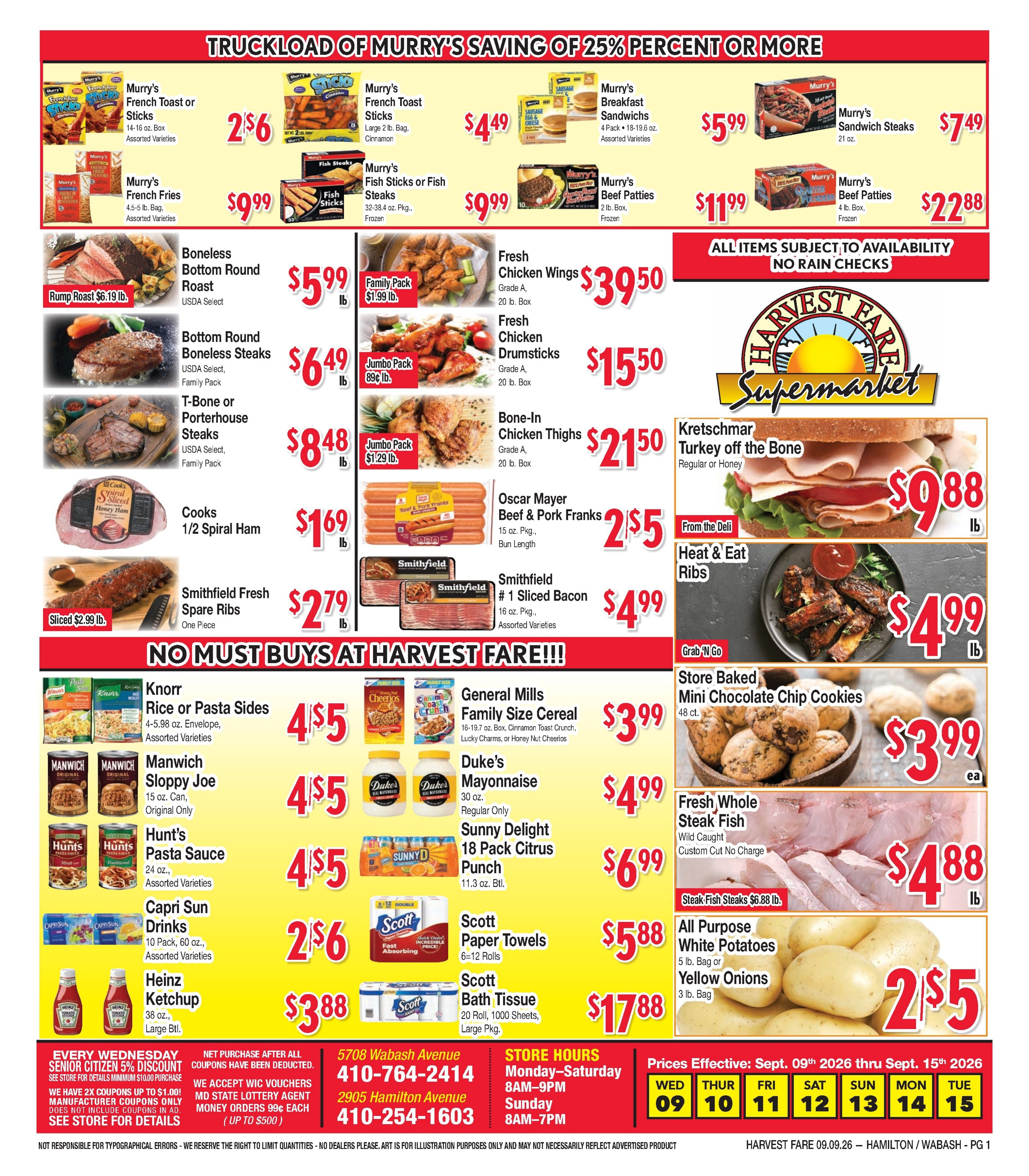Harvest Fare (Maryland) Weekly Ad September 9 - 15, 2026