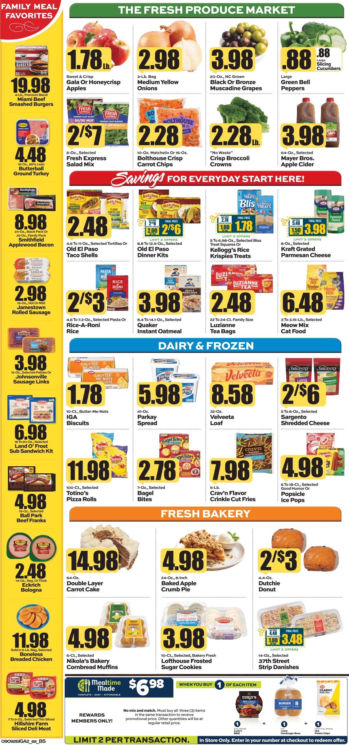 G&R IGA (109 Baker St, Webster Springs, WV) Weekly Ad September 9 - 15, 2026