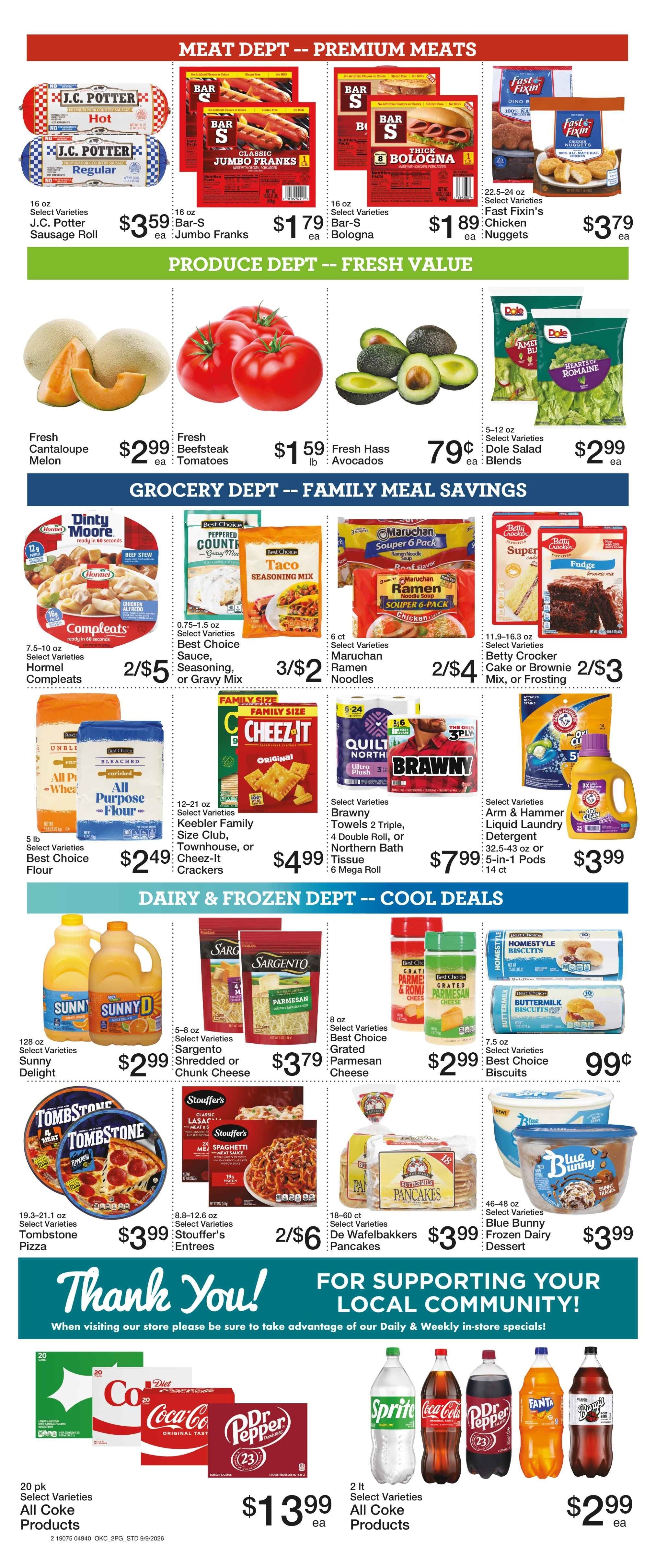 Hometown Foods Crescent Come Save With Us! Weekly Ad September 9 - 15, 2026