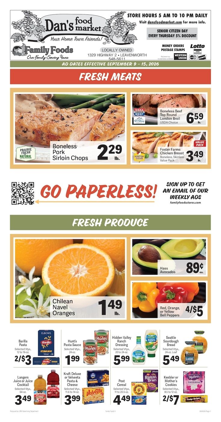 Dan's Food Market Weekly Ad September 9 - 15, 2026