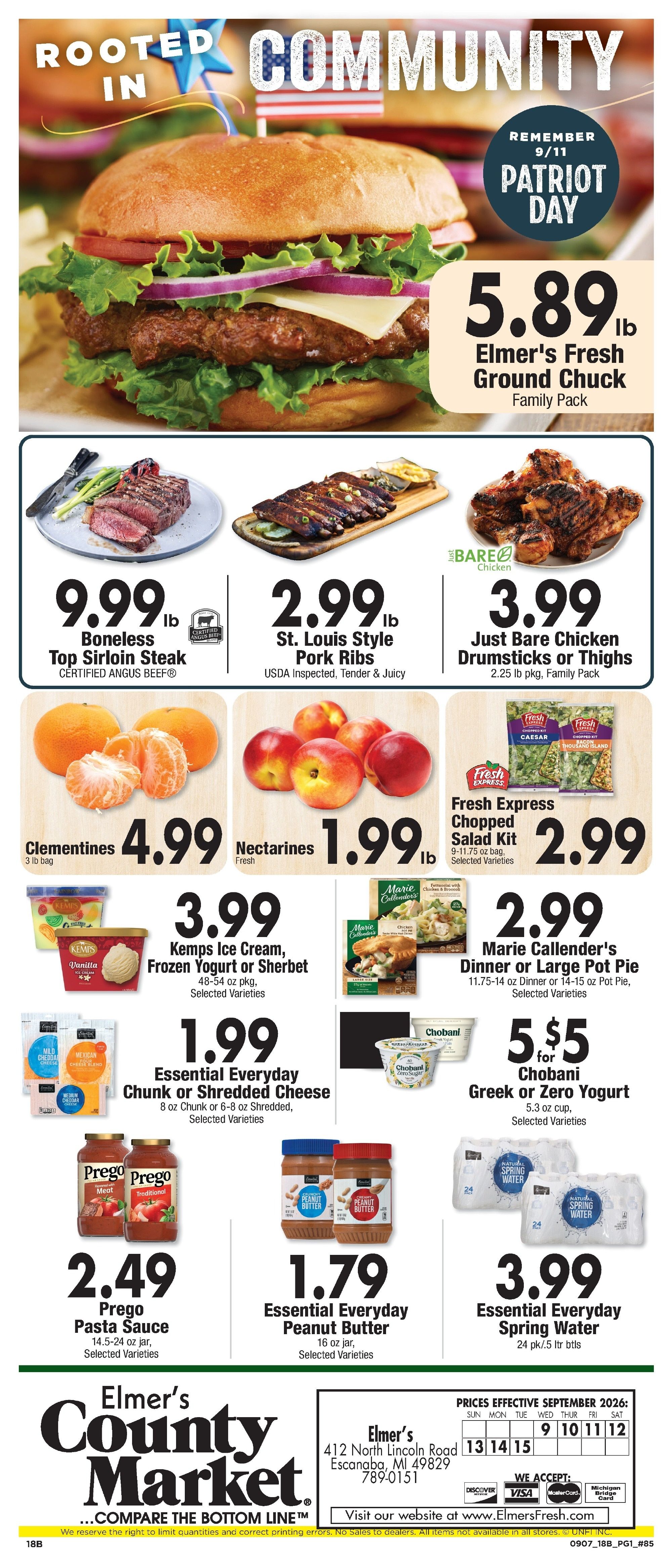 Elmer's County Market (412 N. Lincoln Rd., Escanaba, MI) Weekly Ad September 9 - 15, 2026