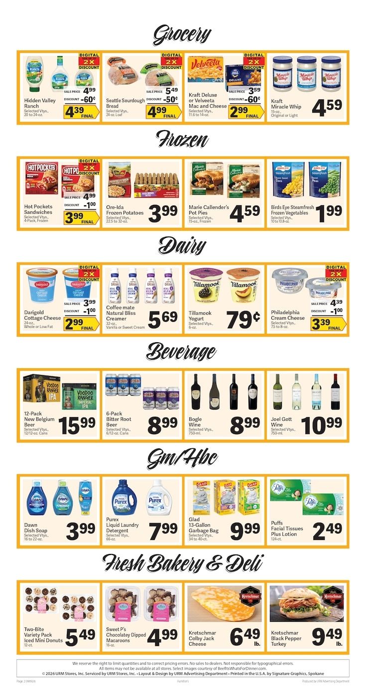 Hamilton's Marketplace Weekly Ad September 9 - 15, 2026
