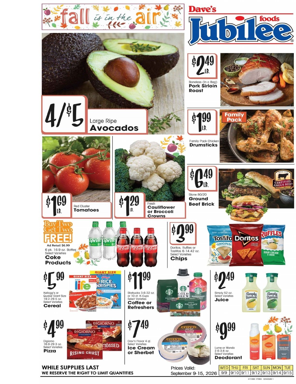 Dave's Jubilee Weekly Ad September 9 - 15, 2026