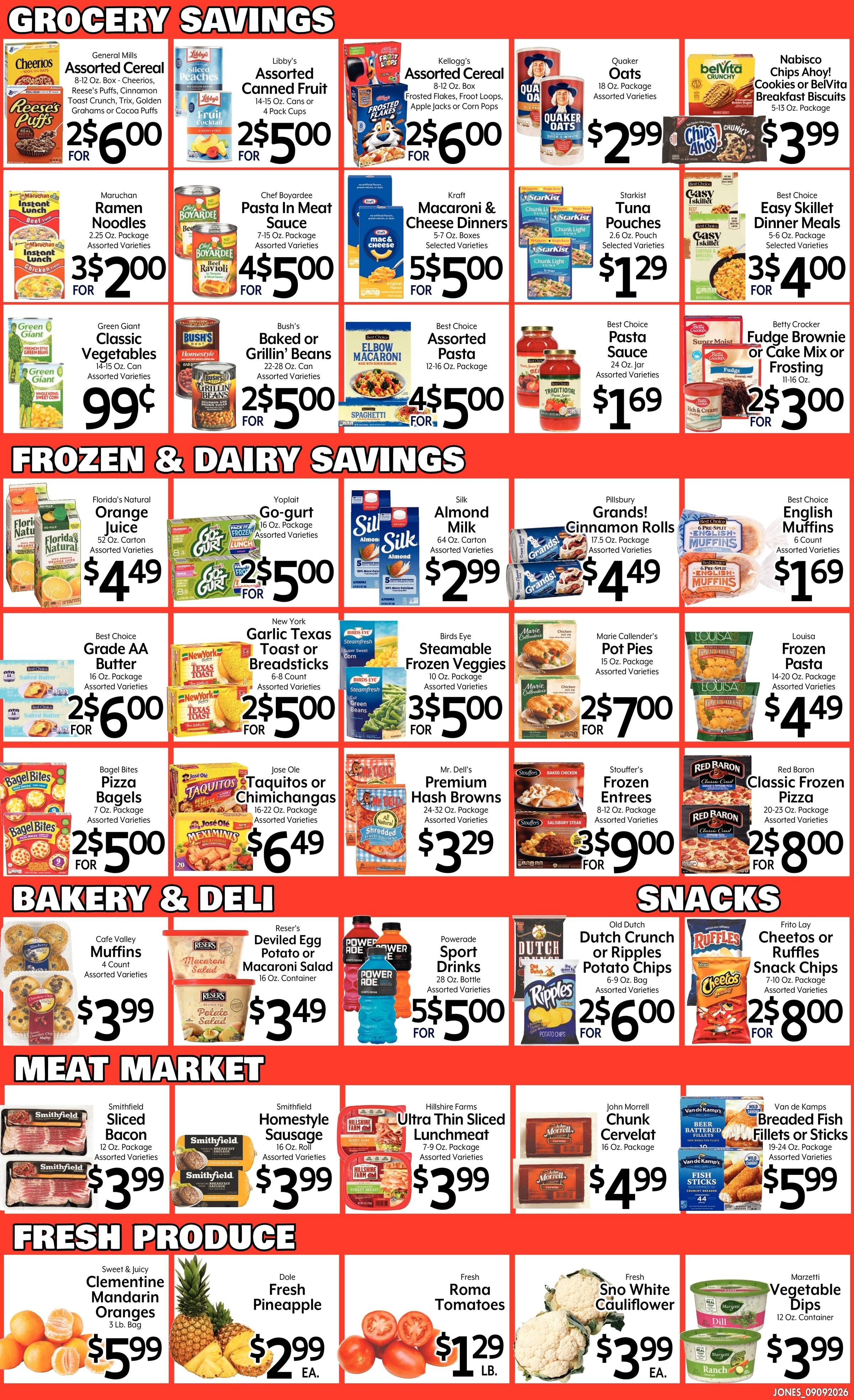 Jones' Food Center It's Our Anniversary Sale!! Weekly Ad September 9 - 15, 2026