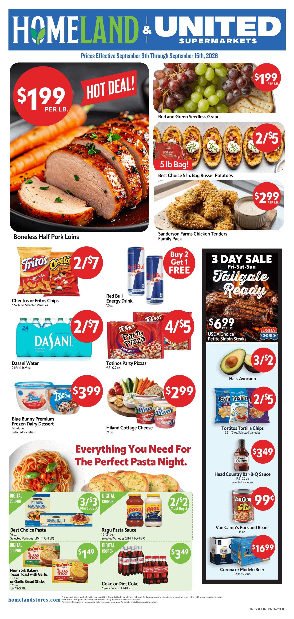 Homeland Stores (Clinton and Elk City, OK) Weekly Ad September 9 - 15, 2026