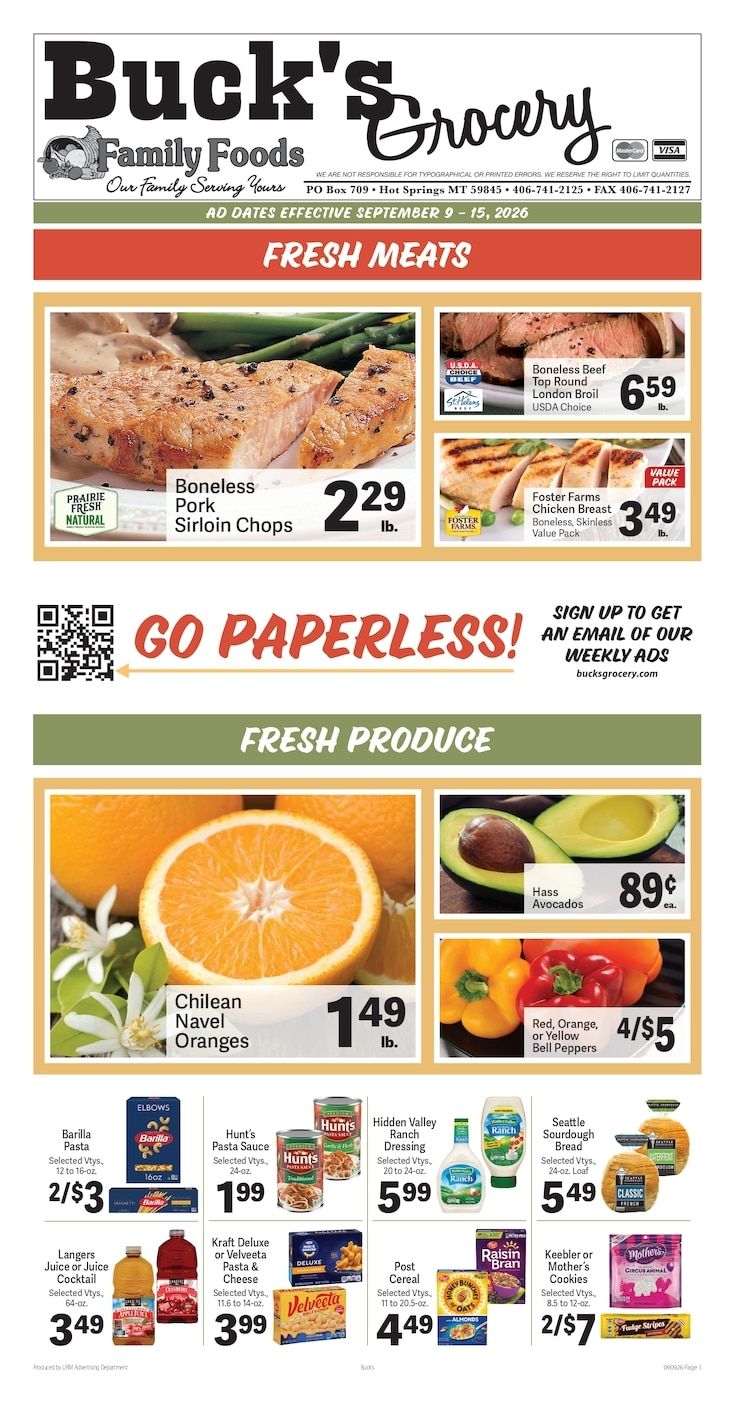 Buck's Grocery Weekly Ad September 9 - 15, 2026