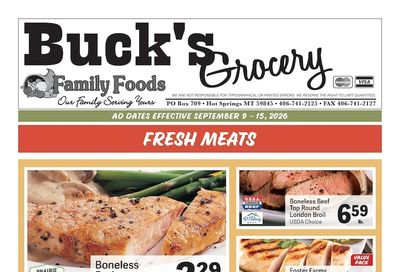 Buck's Grocery Weekly Ad September 9 - 15, 2026
