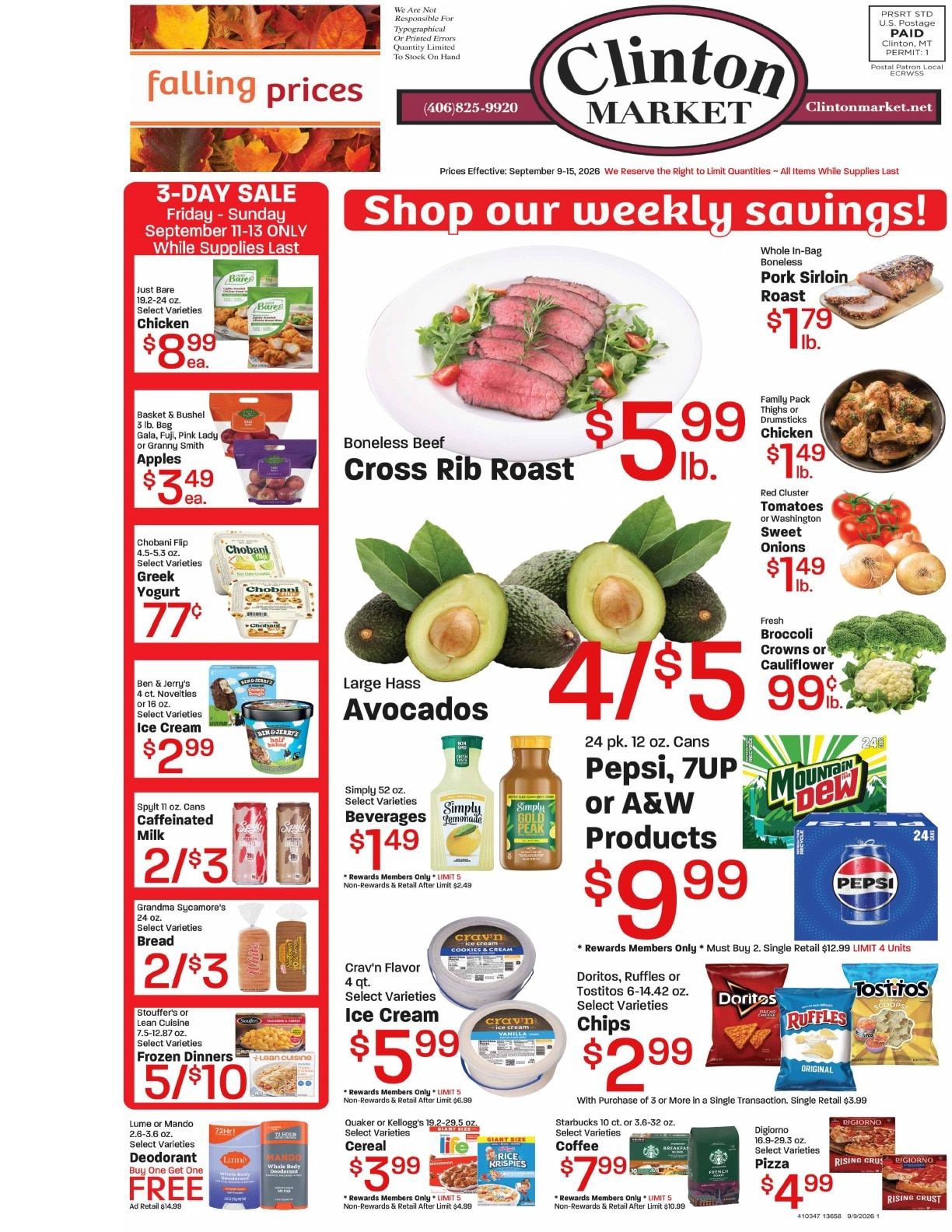 Clinton Market Weekly Ad September 9 - 15, 2026