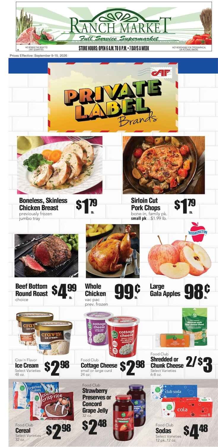 Clayton Ranch Market Weekly Ad September 9 - 15, 2026