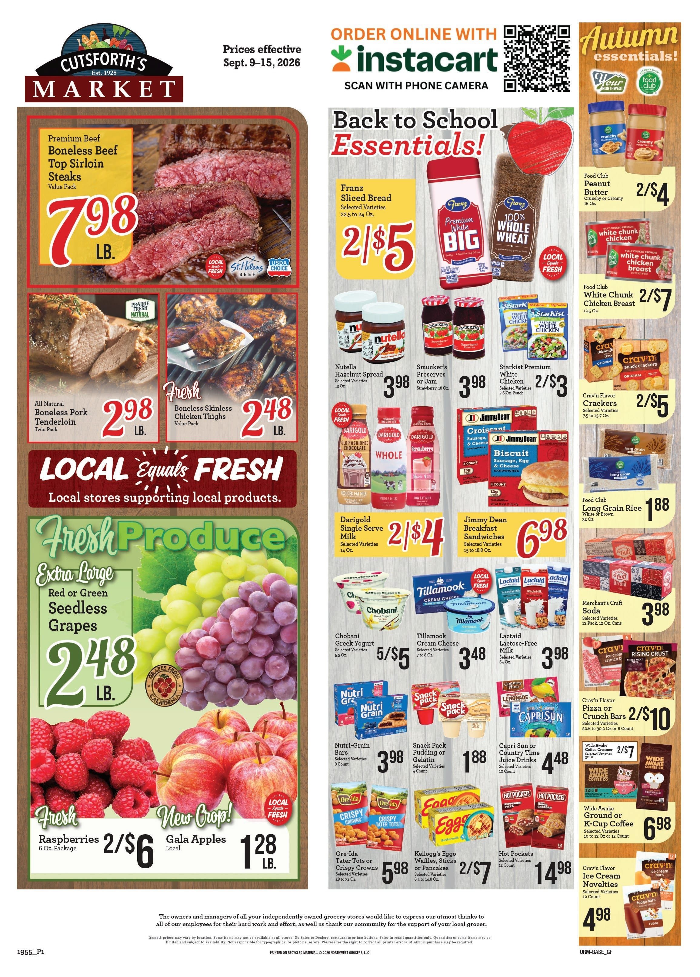 Cutsforth's Market Weekly Ad September 9 - 15, 2026
