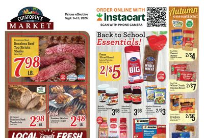 Cutsforth's Market Weekly Ad September 9 - 15, 2026