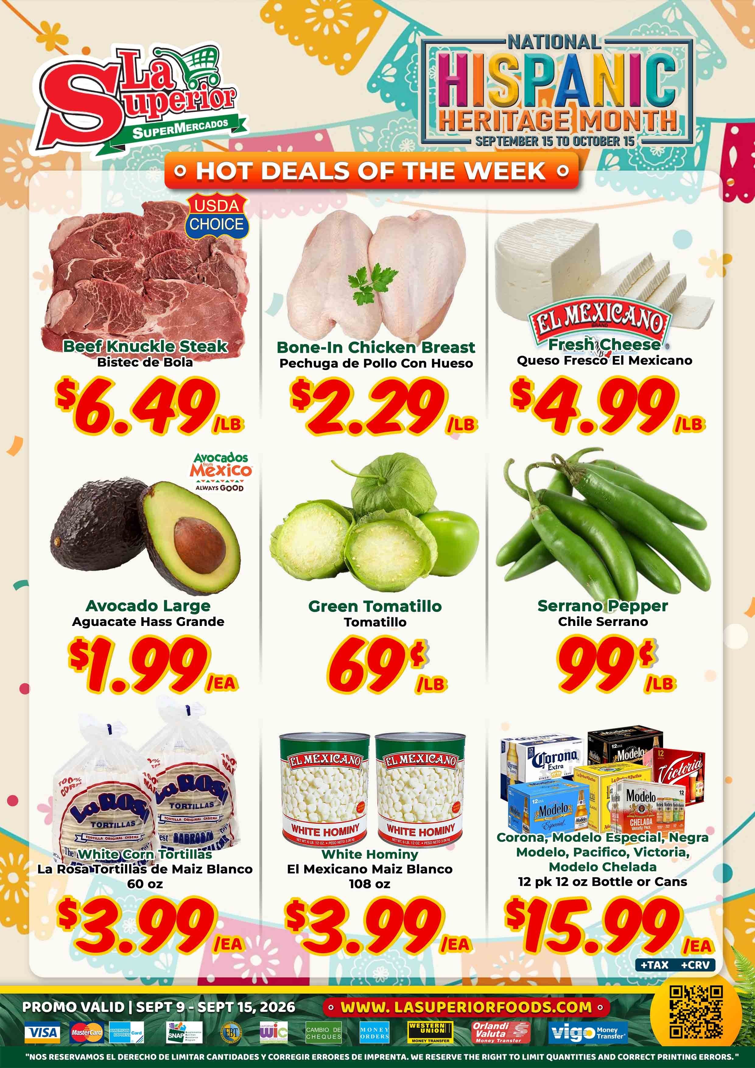 La Superior Mercados Weekly Ad September 9 - 15, 2026