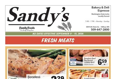 Sandy's Family Foods Weekly Ad September 9 - 15, 2026