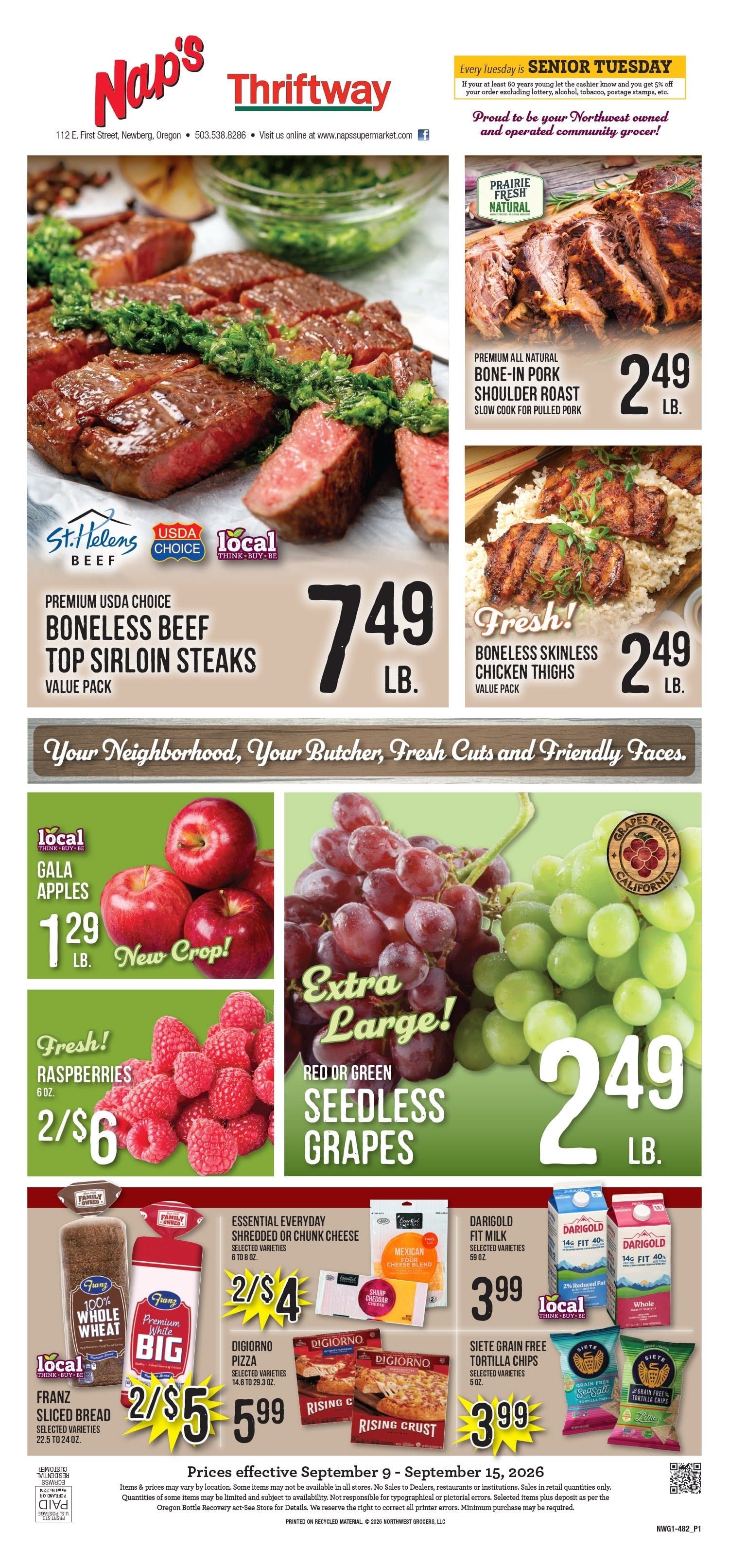 Nap's Thriftway Weekly Ad September 9 - 15, 2026