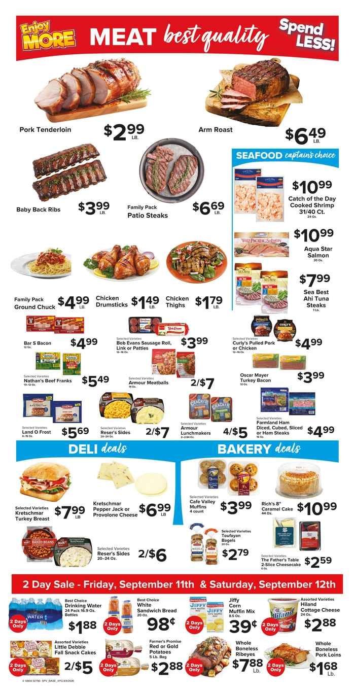 Muncy's Supermarket Strong Roots - Enduring Traditions! Family Meal Ideas Weekly Ad September 9 - 15, 2026