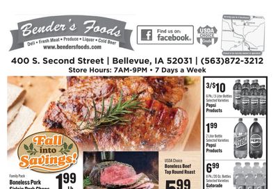 Bender's Foods (Bellevue, IA) Weekly Ad September 9 - 15, 2026