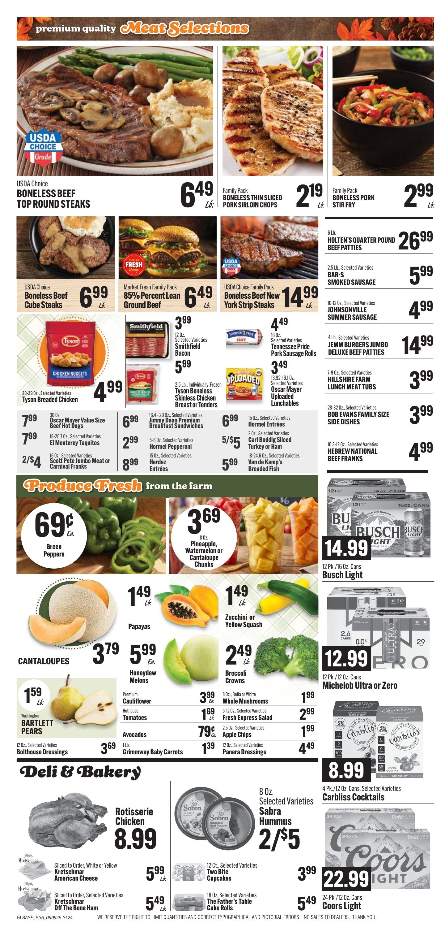 Bender's Foods (Guttenberg, IA) Weekly Ad September 9 - 15, 2026