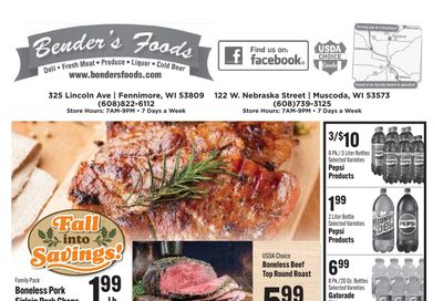 Bender's Foods (Wisconsin) Weekly Ad September 9 - 15, 2026