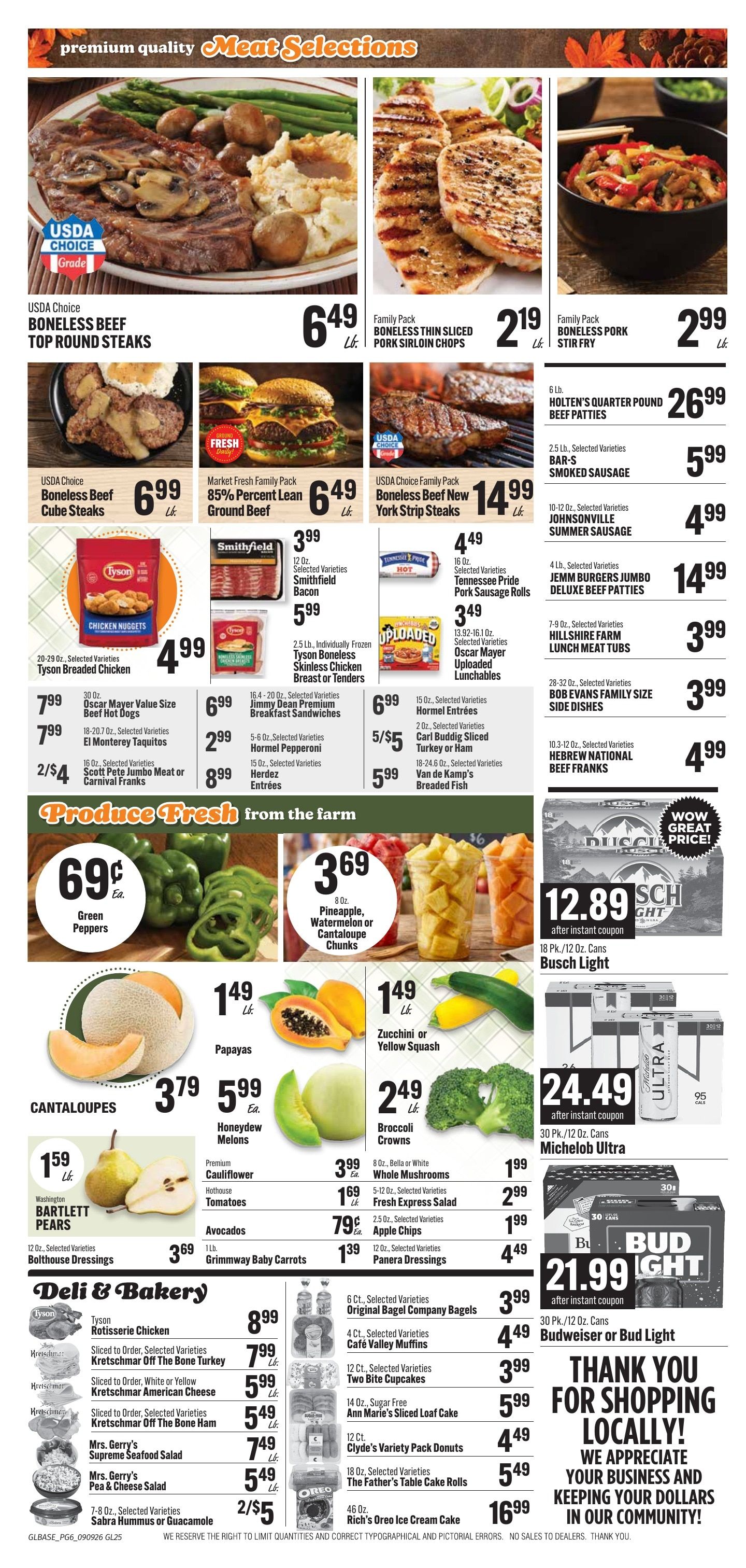Bender's Foods (Wisconsin) Weekly Ad September 9 - 15, 2026