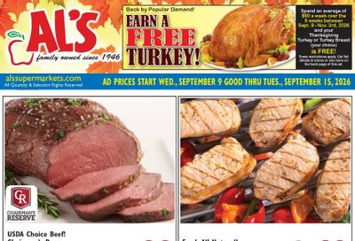 Al's Supermarket (Indiana) Weekly Ad September 9 - 15, 2026