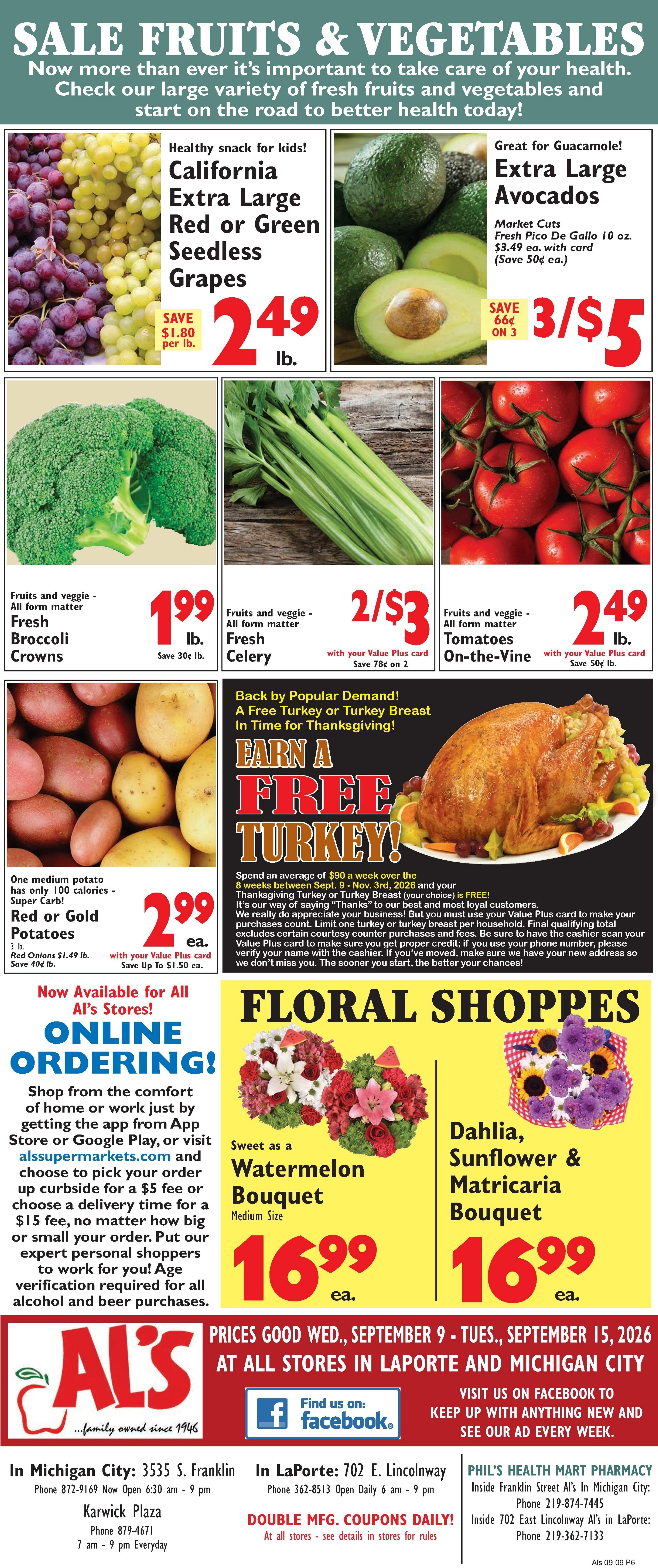 Al's Supermarket (Indiana) Weekly Ad September 9 - 15, 2026