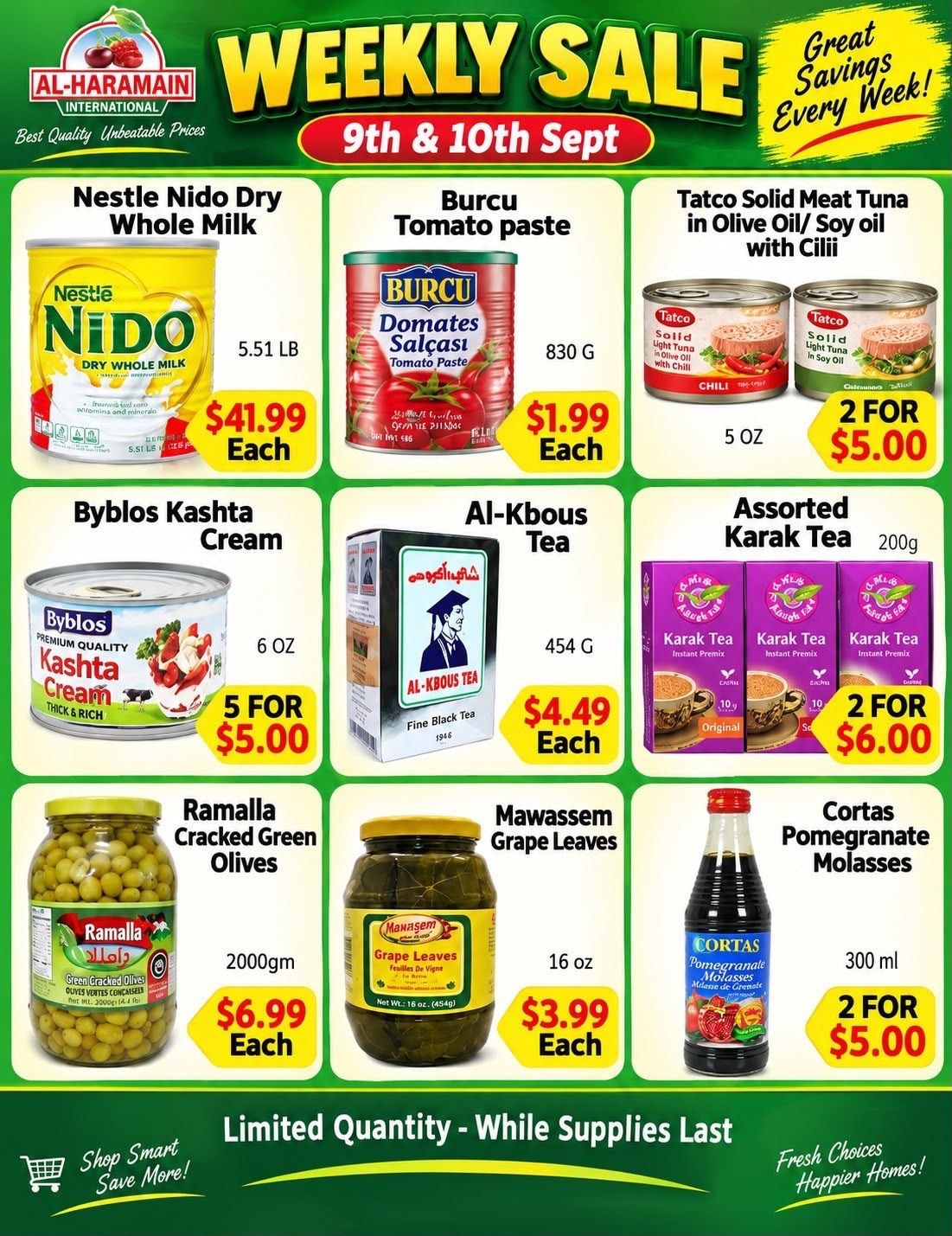 Al-Haramain International (33250 West 12 Mile Road, Farmington Hills, MI) Weekly Ad September 9 - 10, 2026