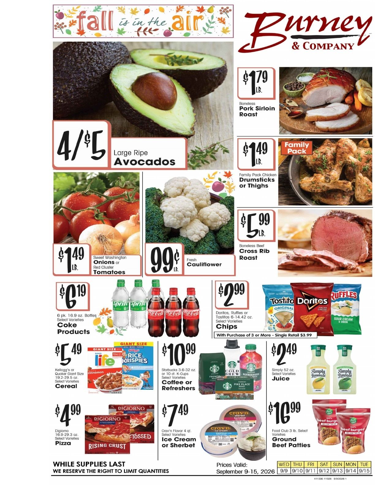 Burney's Weekly Ad September 9 - 15, 2026