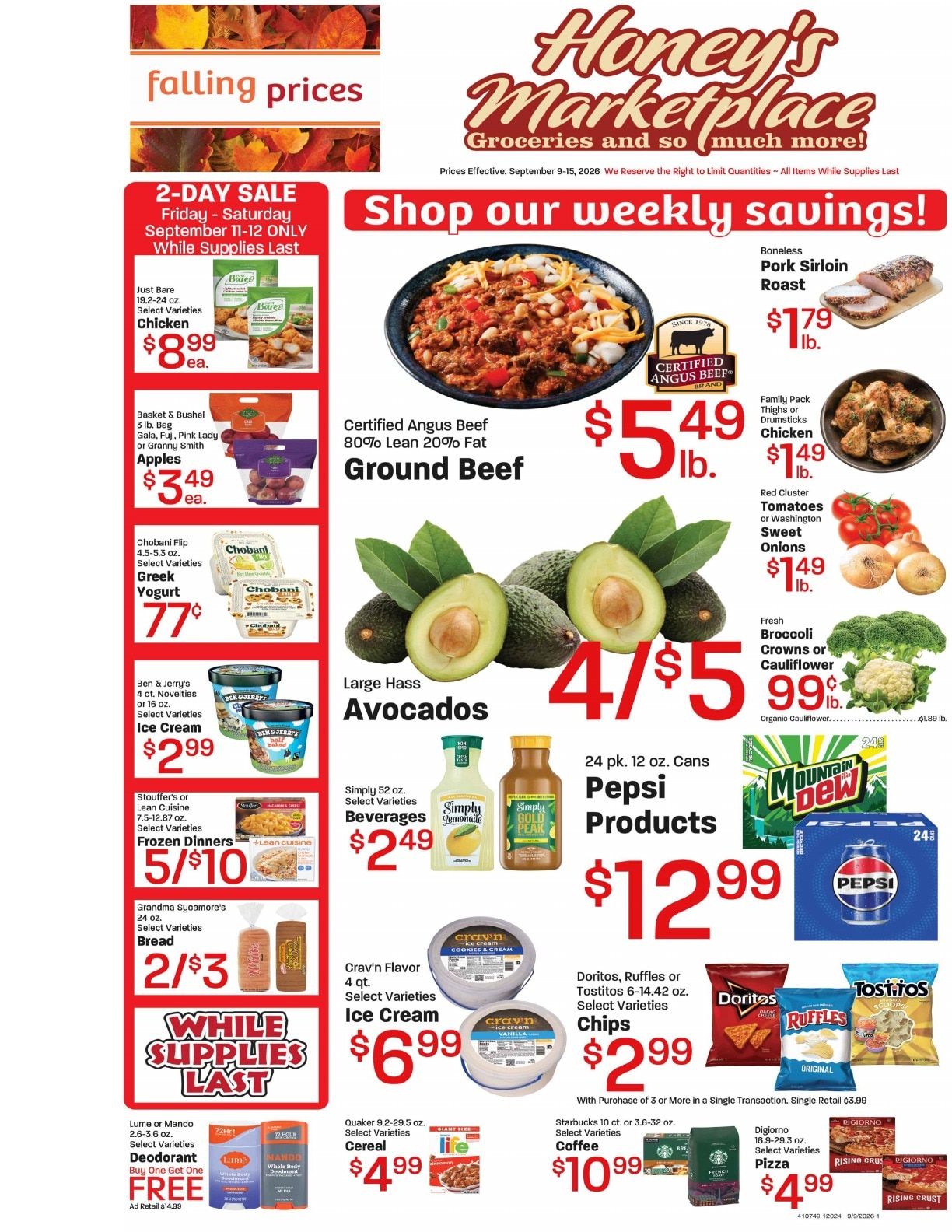 Honey's Marketplace (260 East 300 South, Kanab, UT) Weekly Ad September 9 - 15, 2026