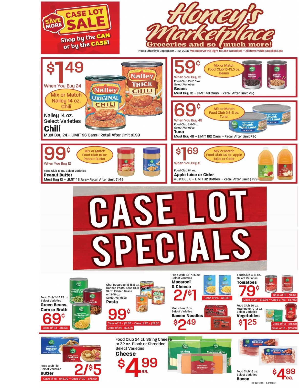 Honey's Marketplace (260 East 300 South, Kanab, UT) Weekly Ad September 9 - 22, 2026