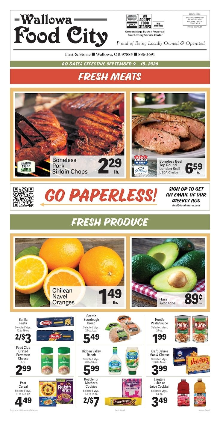 Wallowa Food City Weekly Ad September 9 - 15, 2026