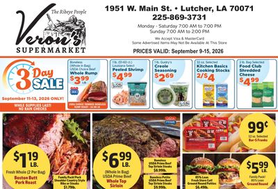 Veron's Supermarket Weekly Ad September 9 - 15, 2026