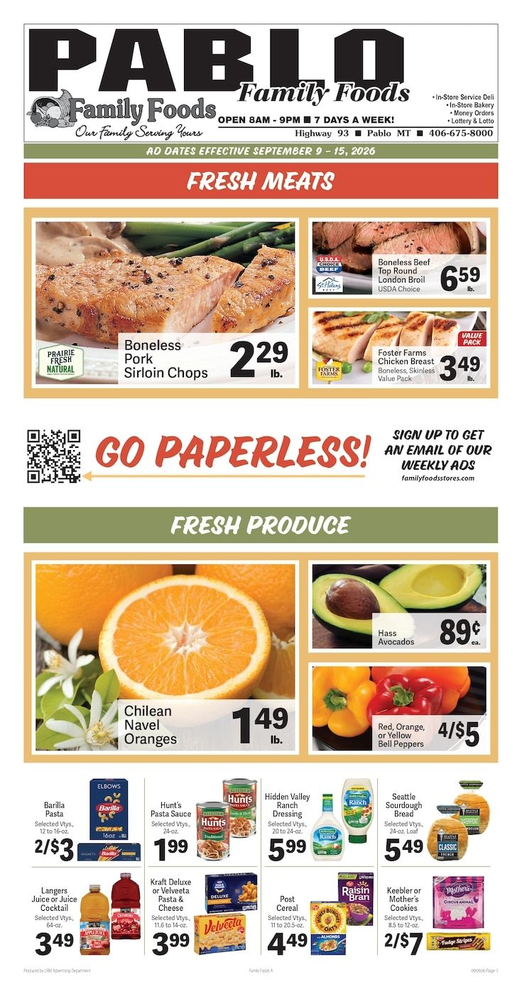 Pablo Family Foods Weekly Ad September 9 - 15, 2026