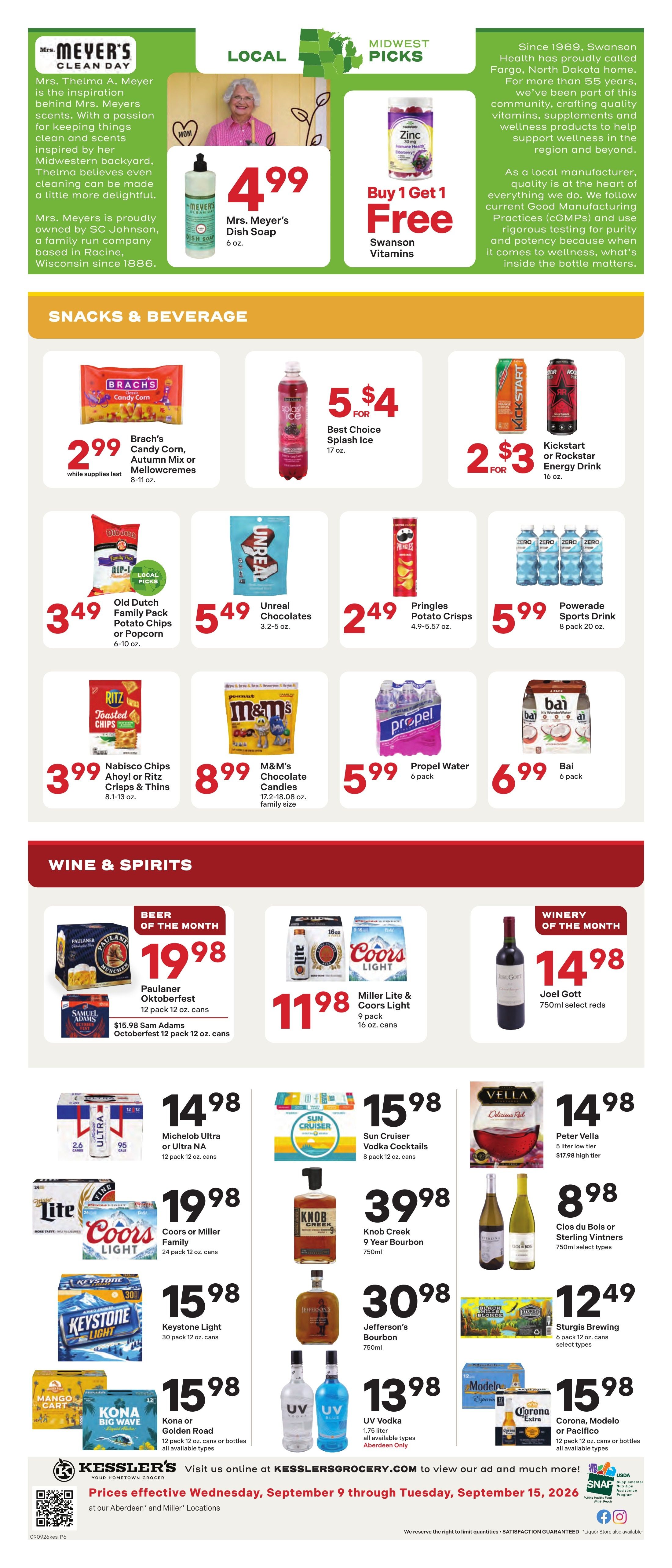 Kessler's Grocery Weekly Ad September 9 - 15, 2026