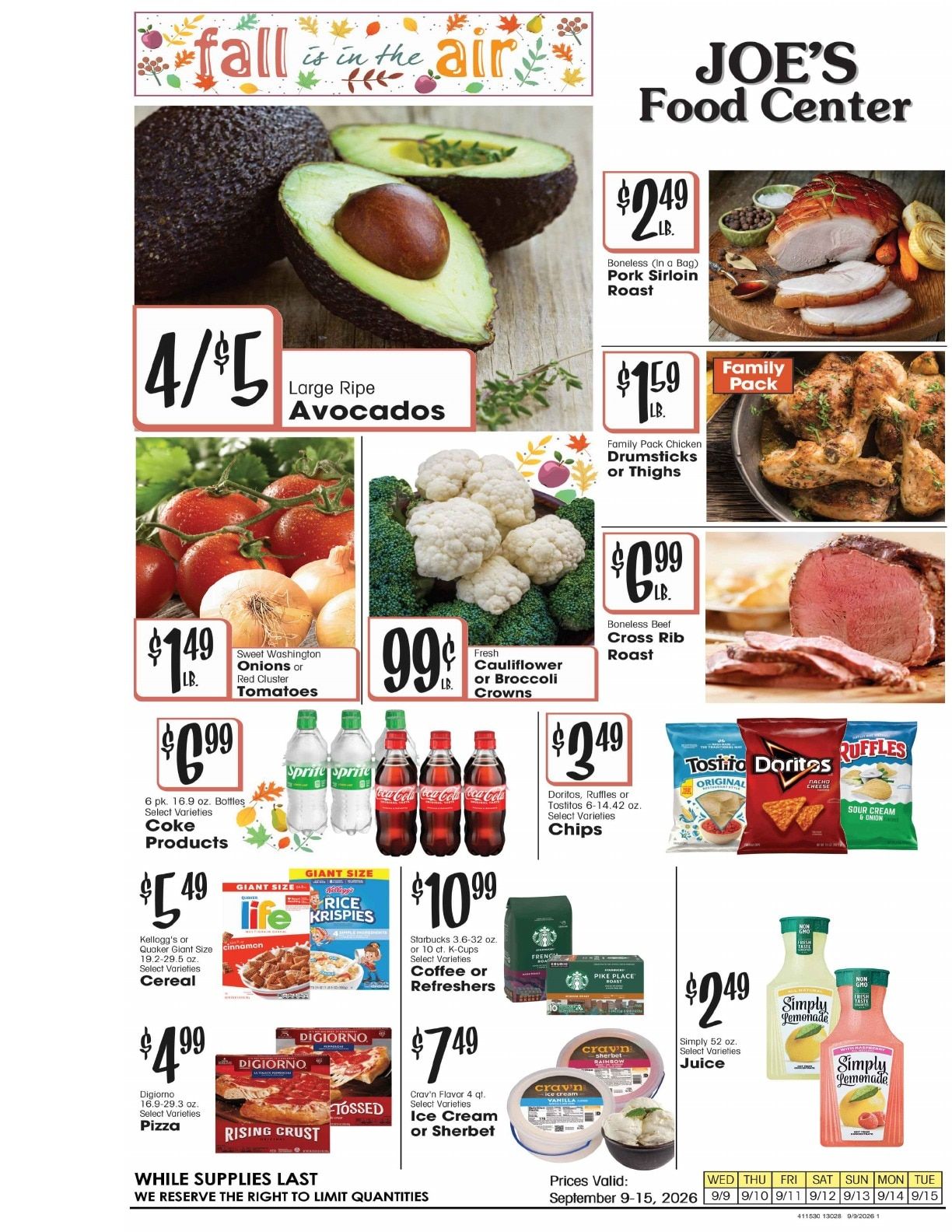 Joe's Food Center Weekly Ad September 9 - 15, 2026