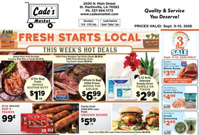 Cade's Market Weekly Ad September 9 - 15, 2026