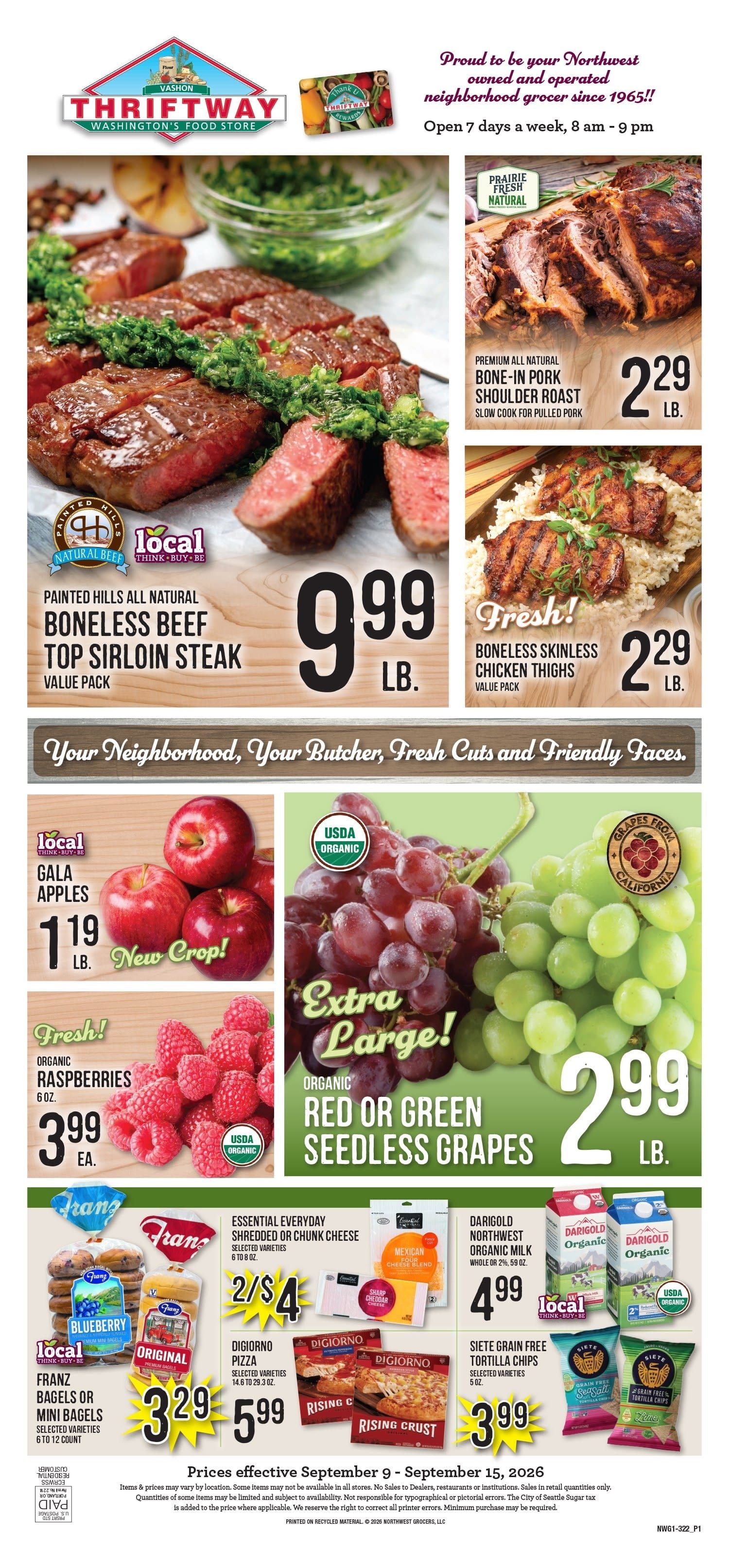 Vashon Thriftway Weekly Ad September 9 - 15, 2026