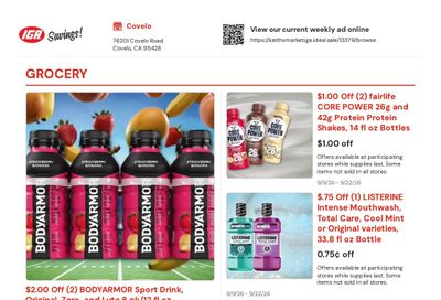 Keith's Market IGA Weekly Ad September 9 - 22, 2026