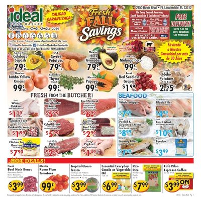 Ideal Food Basket (Fort Lauderdale, FL) Weekly Ad September 9 - 15, 2026