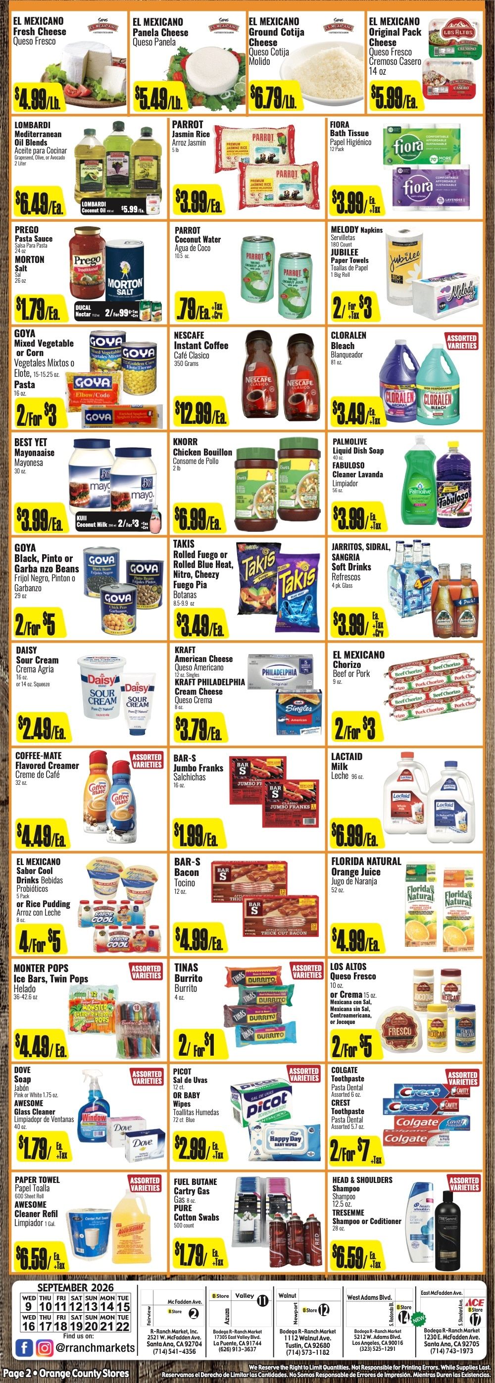 R Ranch Markets Weekly Ad September 9 - 15, 2026