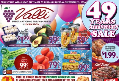 Valli Produce (Evanston, IL) Weekly Ad September 9 - 15, 2026