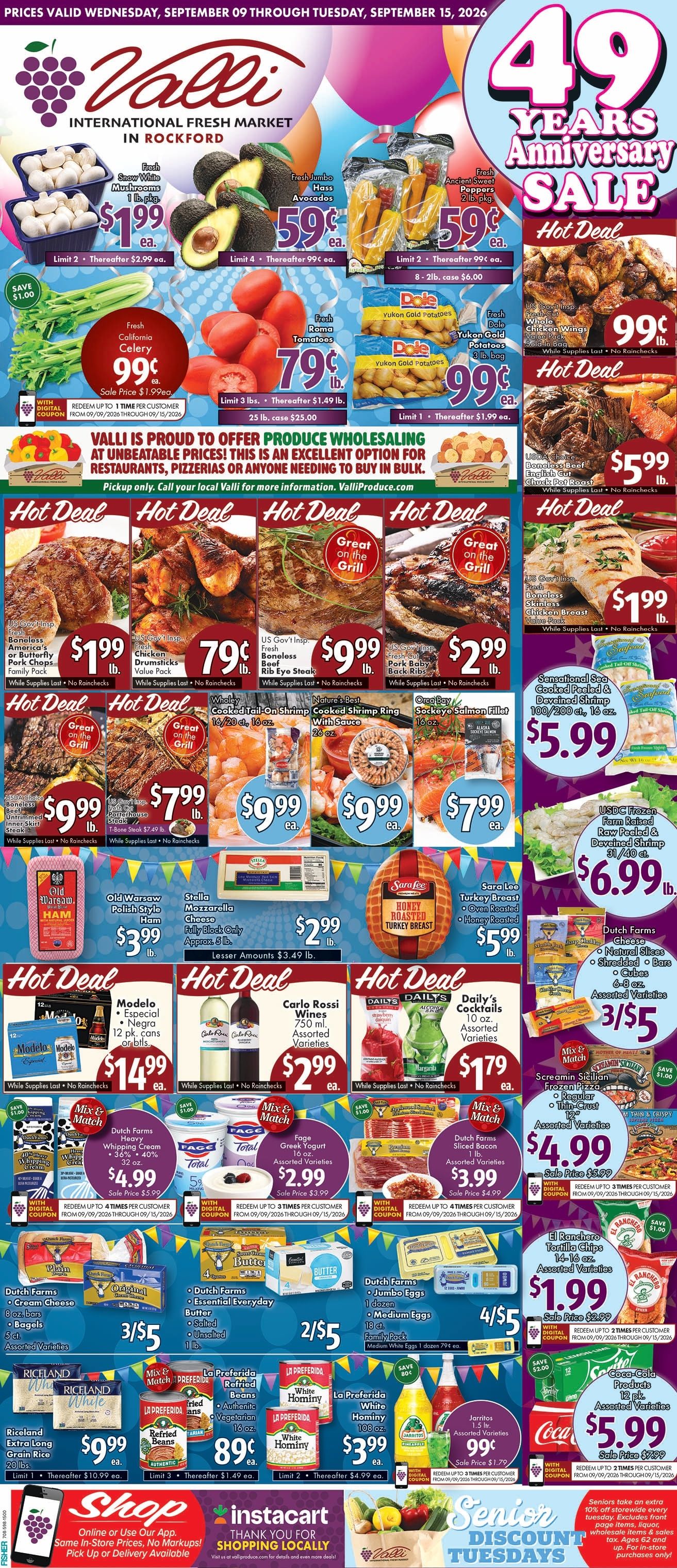 Valli Produce (Rockford, IL) Weekly Ad September 9 - 15, 2026