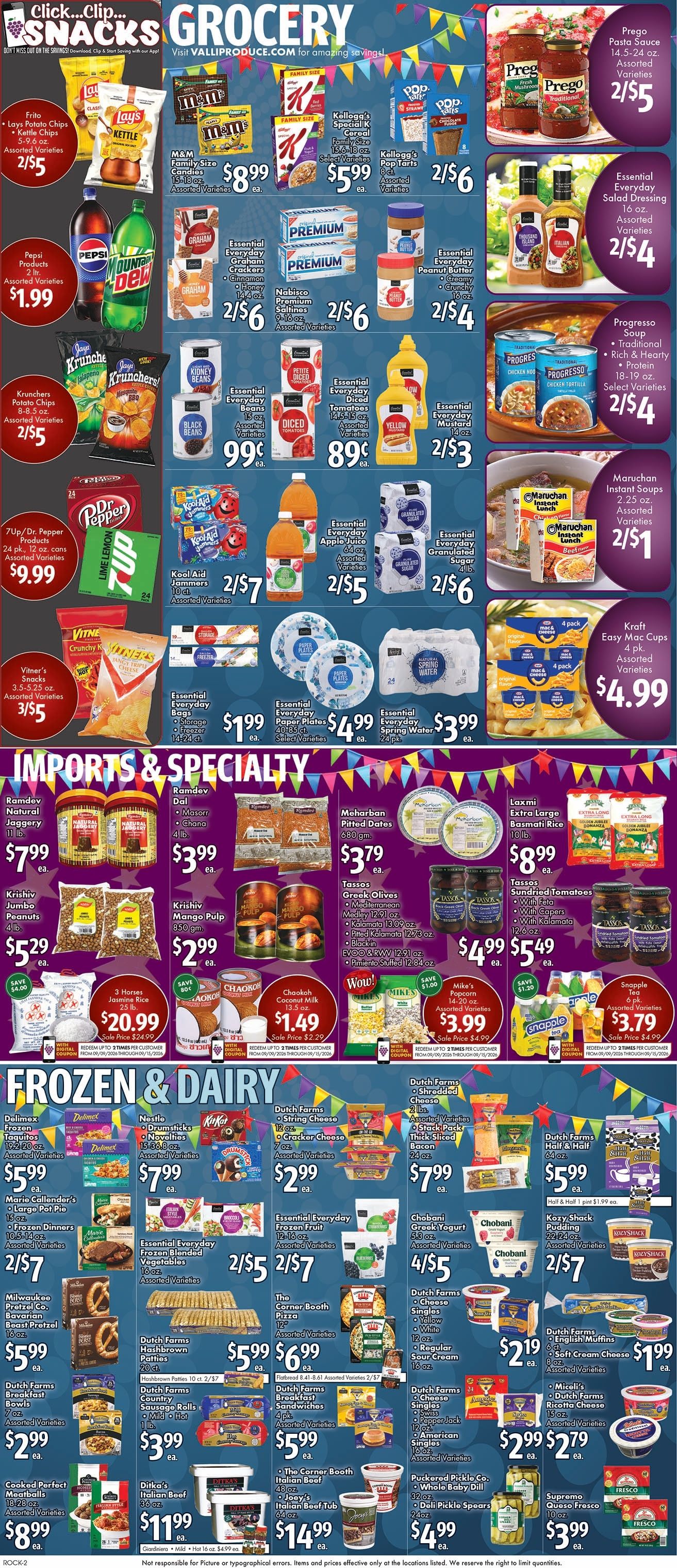 Valli Produce (Rockford, IL) Weekly Ad September 9 - 15, 2026