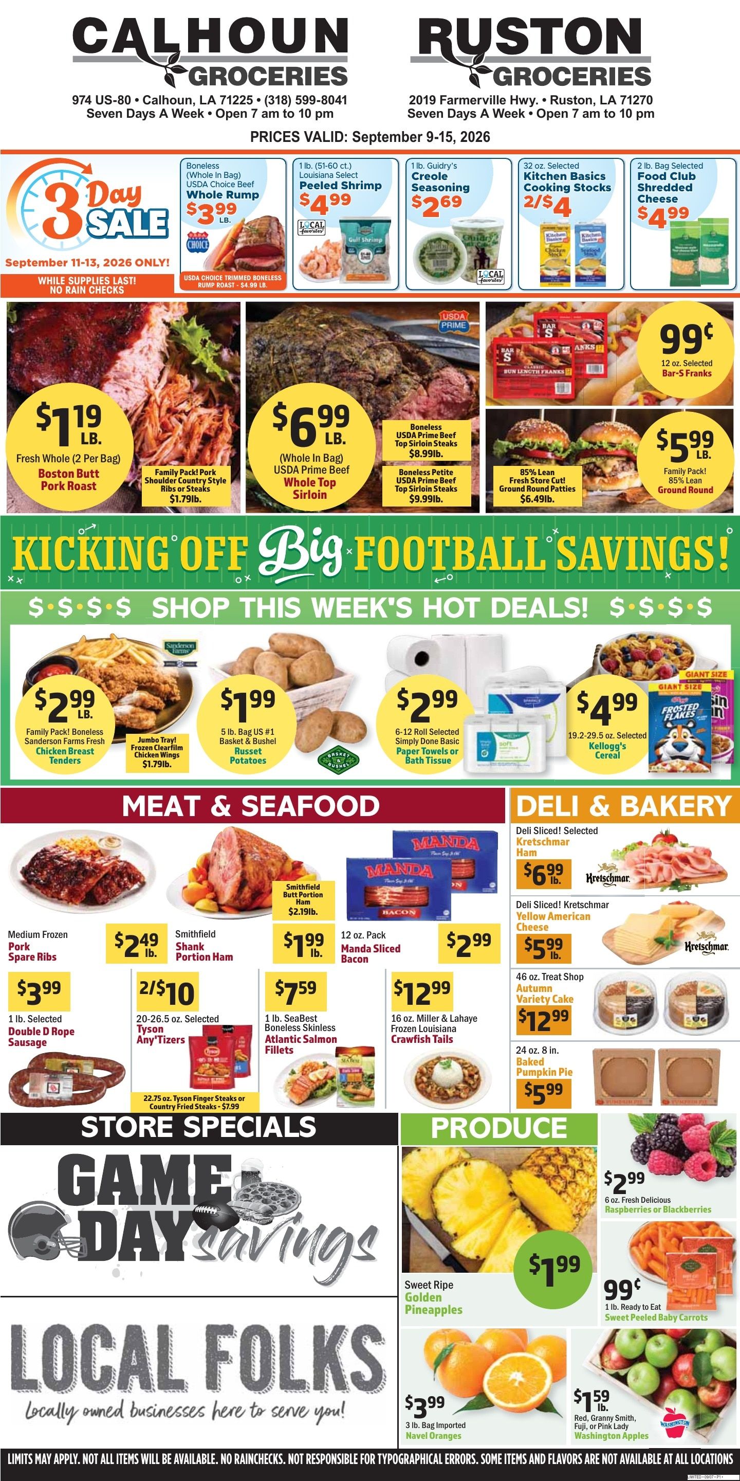 Calhoun Groceries Weekly Ad September 9 - 15, 2026