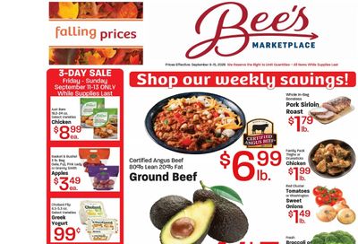 Bee's Marketplace Weekly Ad September 9 - 15, 2026