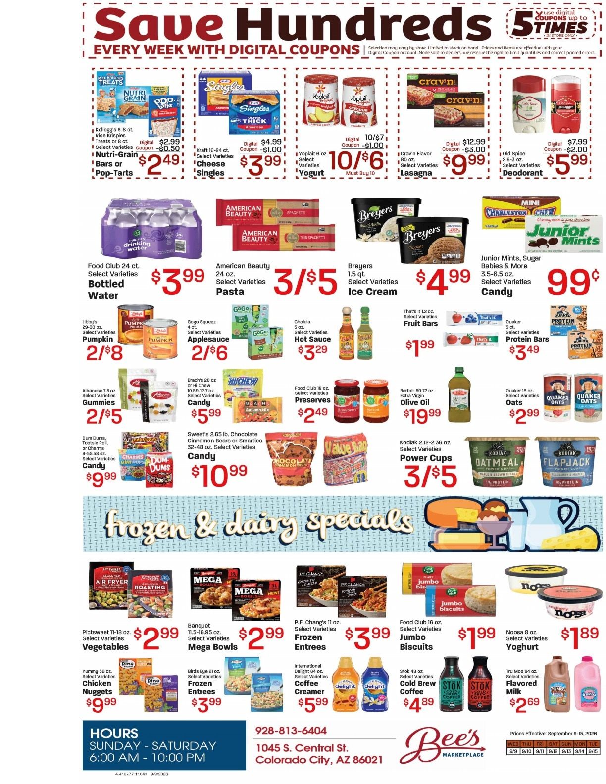 Bee's Marketplace Weekly Ad September 9 - 15, 2026