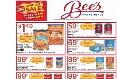Bee's Marketplace Weekly Ad September 9 - 22, 2026