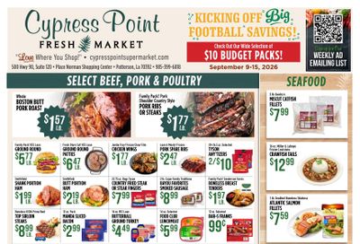 Cypress Point Fresh Market Weekly Ad September 9 - 15, 2026